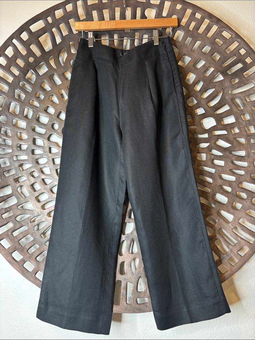 🖤 J.Crew Black Wide Leg Dress Pants Women’s 0 Linen Blend Stretch Work Pants 🖤
